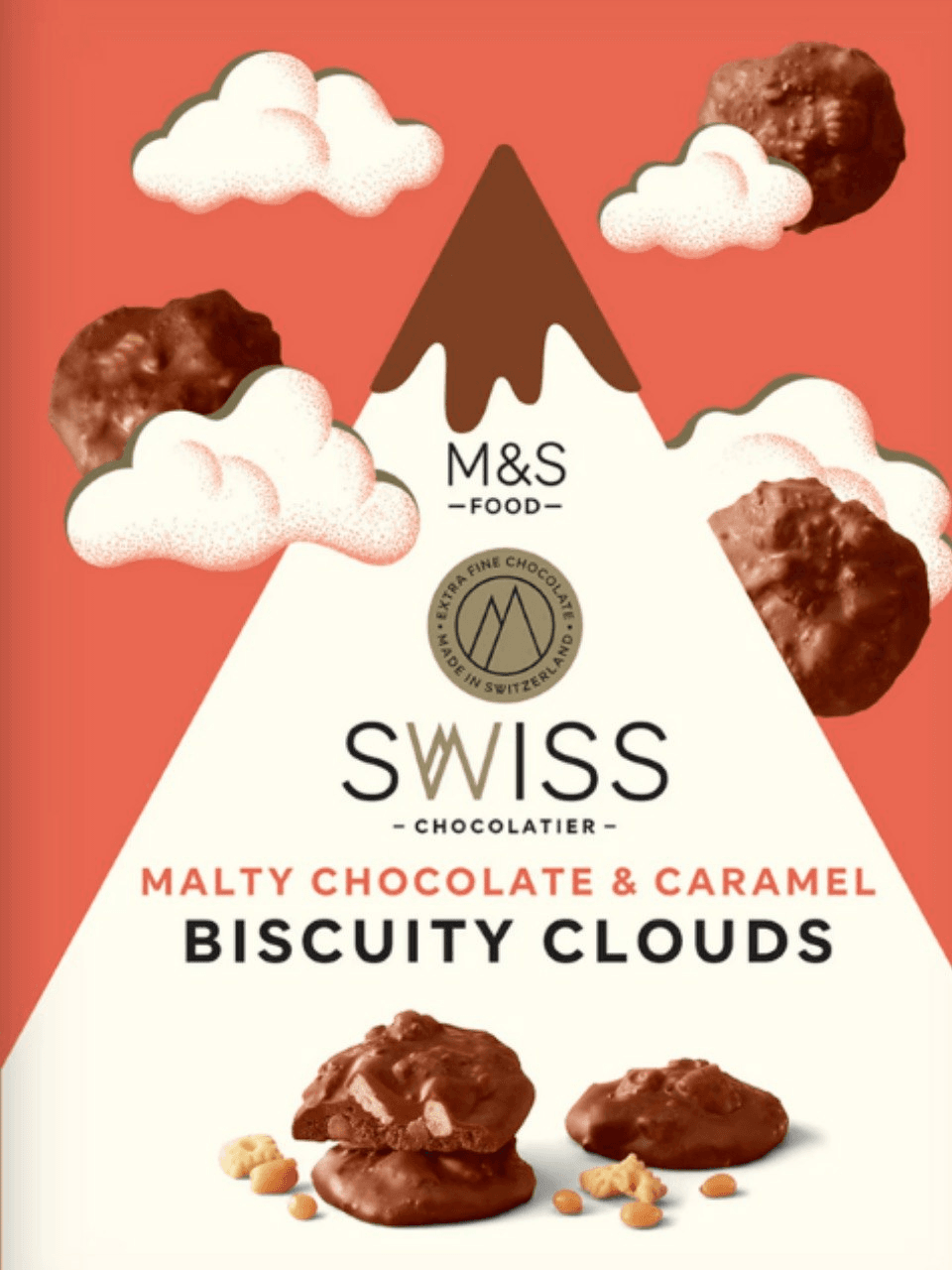 SWISS CHOCOLATIER (MALTY CHOCOLATE & CARAMEL BISCUITY CLOUDS)