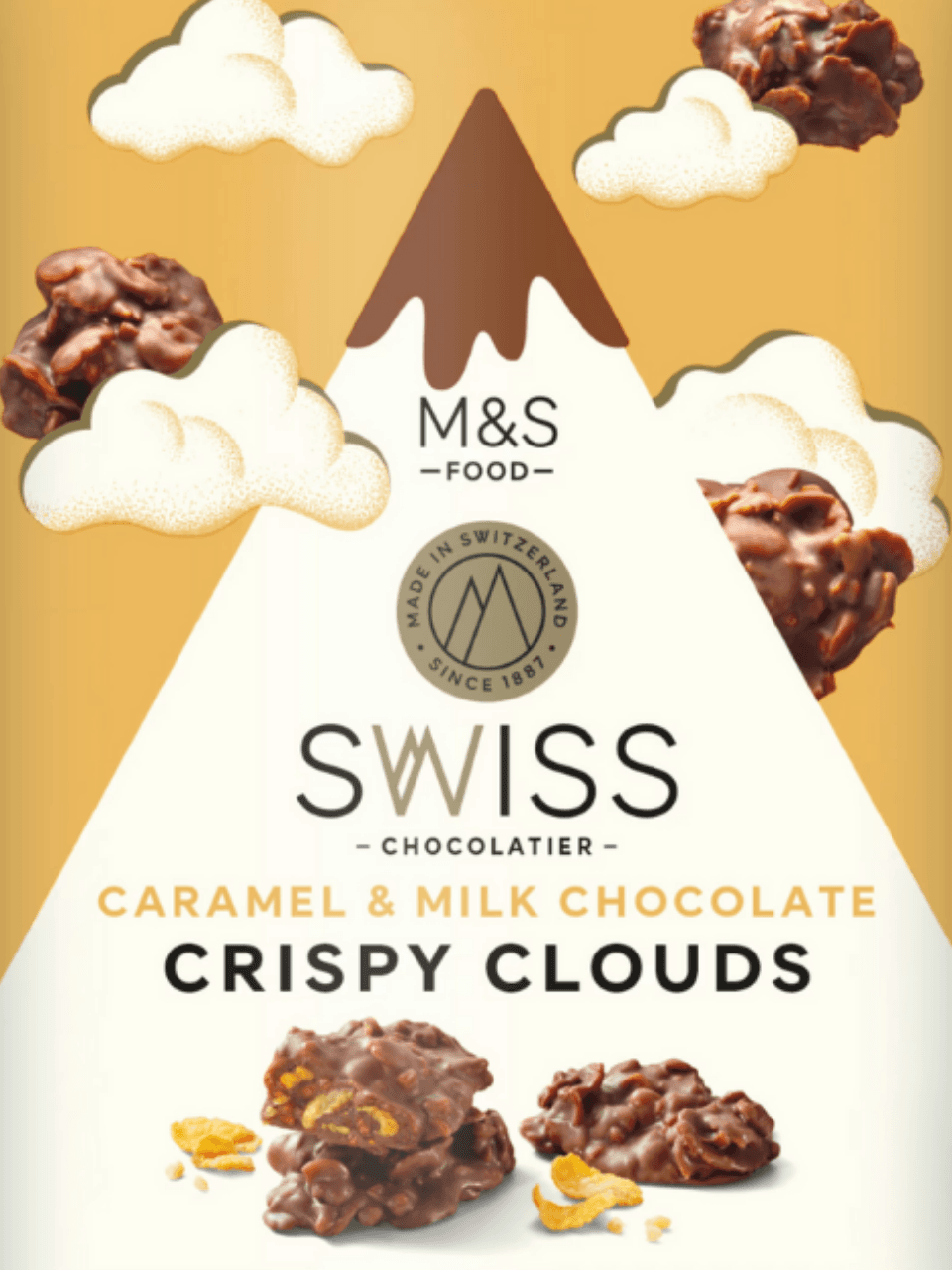 SWISS CHOCOLATIER (CARAMEL & MILK CHOCOLATE CRISPY CLOUDS)