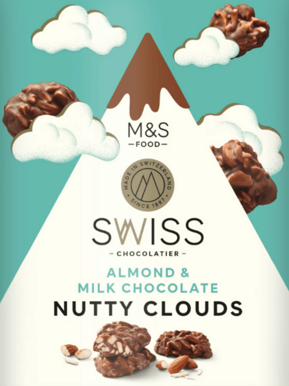 SWISS CHOCOLATIER (ALMOND & MILK CHOCLATE NUTTY CLOUDS)