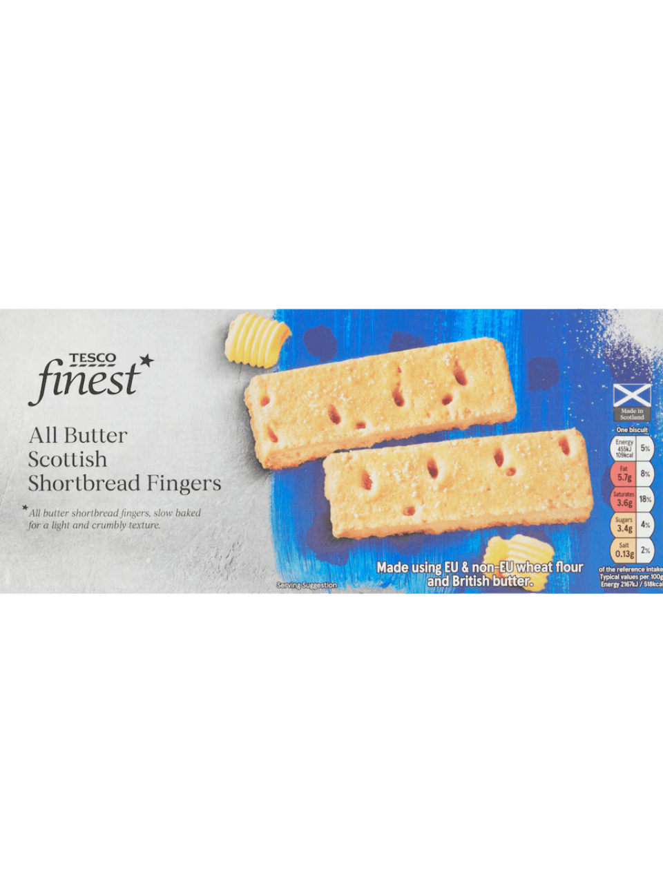 TESCO FINEST (ALL BUTTER SCOTTISH SHORTBREAD FINGERS)