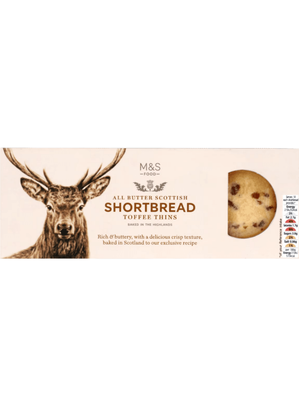 M&S FOOD ALL BUTTER SCOTTISH (SHORTBREAD) TOFFEE THINS
